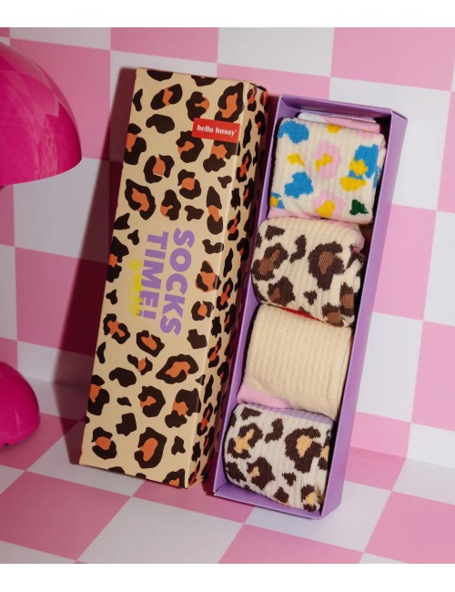 HELLO HOSSY LEOPARD CHILDREN'S SOCKS PACK 4