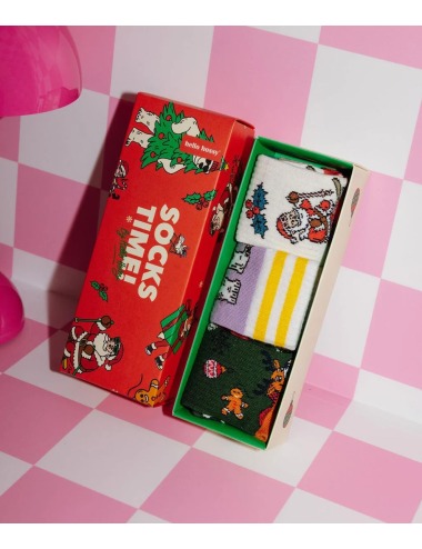 HELLO HOSSY CHRISTMAS CHILDREN'S SOCKS PACK 3