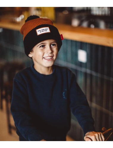 HELLO HOSSY BLACK COLOR BLOCK HAT