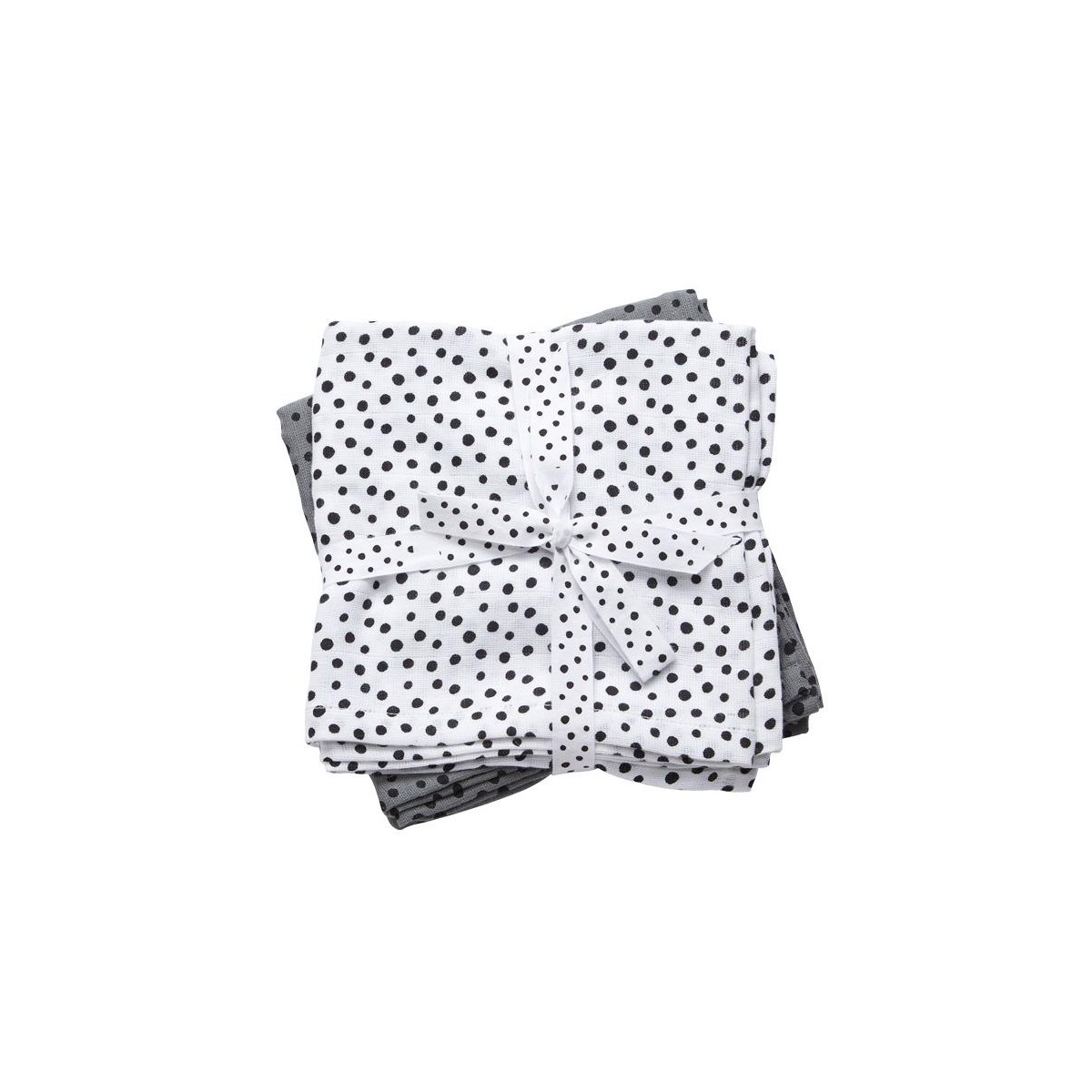 MUSELINAS HAPPY DOTS PEQUEÑAS PACK 2 GRIS